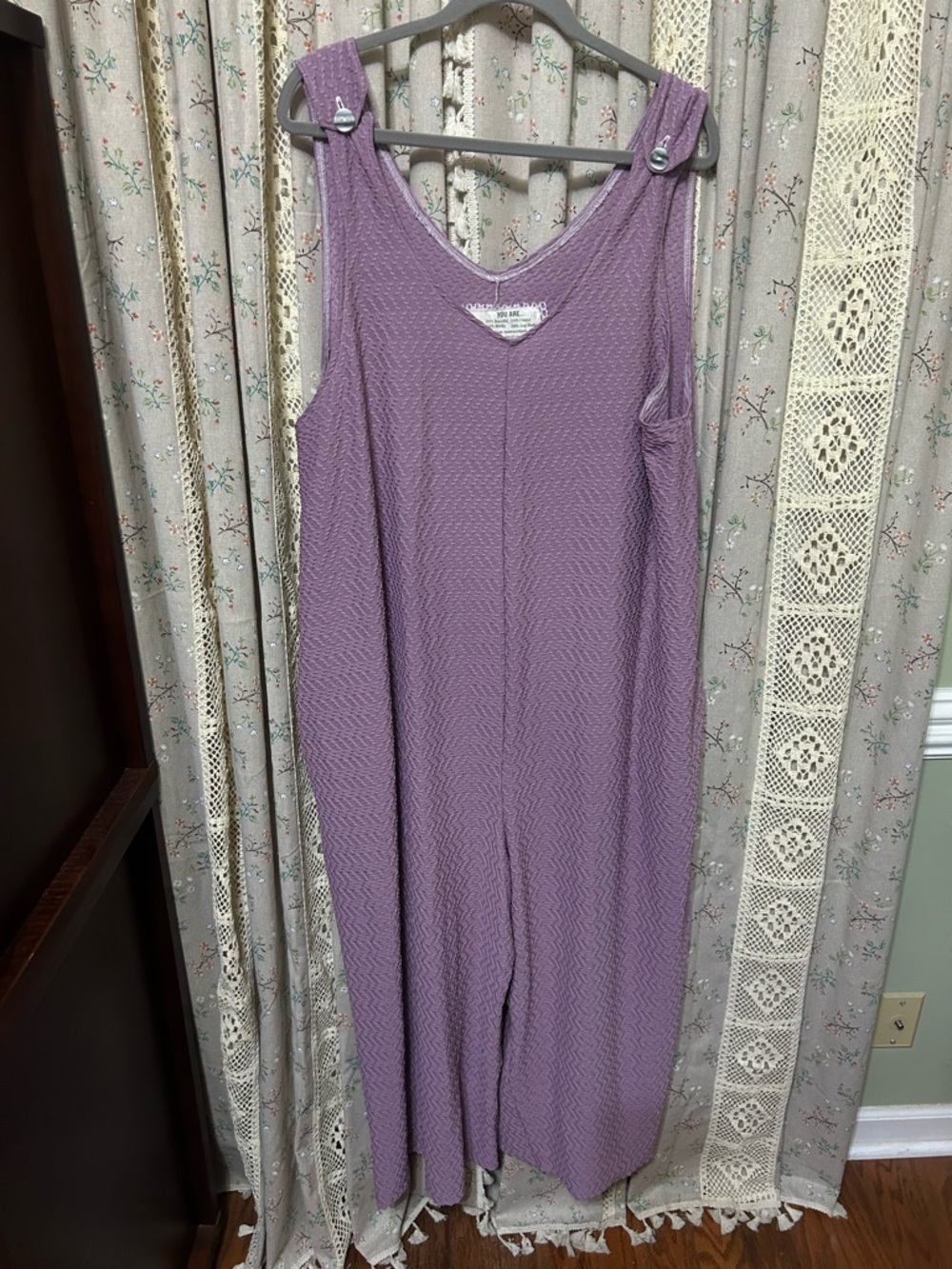 Farmhouse Frocks Lavender Cottagecore Overalls 2XL Pinafore Jumper